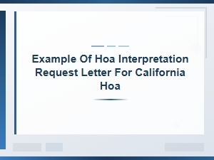 Sample Hoa Interpretation Request Letter for California