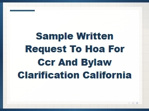Writing a Request to Your Hoa for Ccr Clarification